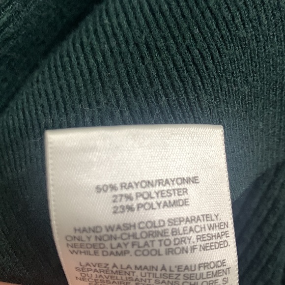 Express Oversized Keyhole Balloon Sleeve Green Ribbed Heavy Knit Sweater Large - Picture 6 of 6